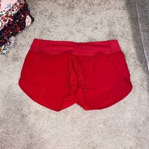 Red Lululemon Speed-up Shorts